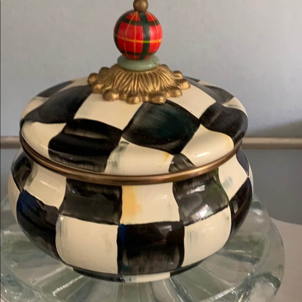 MacKenzie childs small jar and lid